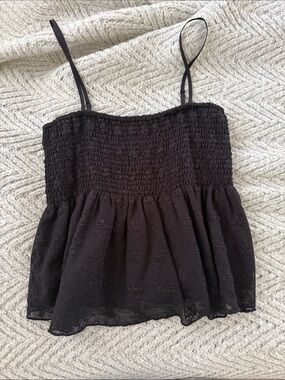 American Eagle Black Square Neck Summer Top